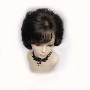 Perruque de chimiothérapie 100% cheveux humains, nouée à la main, 8 pouces, ondulée, bob, clip-in, légère, couleurs naturelles, bonnet respirant par WIGTS - Product Image 1