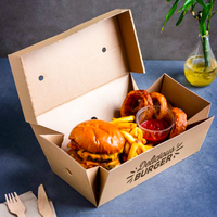 Poulet frit recyclé imprimé personnalisé papier à emporter Fast Food Burger Hamburger Boîte d'emballage