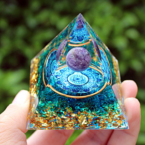 Kogiya <b>Crystal</b> <b>Chip</b> Pyramid Resin Epoxy Craft Desktop Ornament Blue Eye Glass Home Decoration Gift - Product Image 4