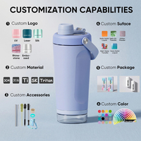 Botella de Agua Aislada de Acero Inoxidable Personalizada, de Doble Pared, para Gimnasio y Fitness, con Compartimento Inferior de Almacenamiento