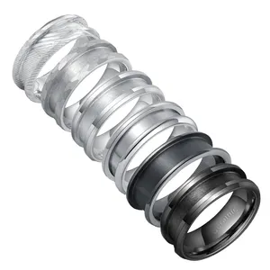 Poya 8mm DIY गहने बनाने की अंगूठी कोर आधार Beveled फ्लैट अंकित बढ़त सिरेमिक टाइटेनियम टंगस्टन कार्बाइड के लिए खाली अंगूठी जड़ना