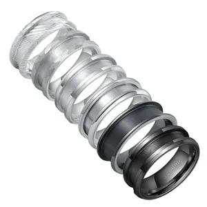 Poya 8 Mét DIY Trang Sức Làm Nhẫn Cơ Sở Cốt Lõi Vát Phẳng Rèn Cạnh Gốm <span class=keywords><strong>Titanium</strong></span> Tungsten Carbide Trống Nhẫn Cho Inlay - Product Image 1