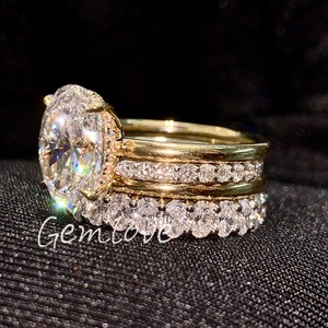 ชุดแหวนเพชรเรียงซ้อนได้สีทอง18K ดีไซเนอร์พร้อมการรับรอง Gia เพชรที่ปลูกในห้องทดลองพร้อมคำแนะนำสำหรับเป็นของขวัญครบรอบ - Product Image 3