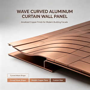 Panneaux de mur-rideau contemporains en aluminium thermolaqué anti-corrosion pour l'extérieur des bâtiments - Product Image 6