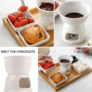 Ensemble de <span class=keywords><strong>fondue</strong></span> au chocolat en céramique, compatible lave-vaisselle et micro-ondes, avec fourchettes, pour crème glacée, fromage fondu, brûleurs et <span class=keywords><strong>fondue</strong></span> chinoise - Vente chaude - Product Image 5