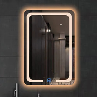 Miroir de salle de bain LED sans cadre, rectangulaire, lumineux, tactile, pour salle de bain, miroir mural de salle de bain, ensemble de miroirs de salle de bain