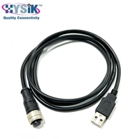 Kabel Adaptor M8 M12 5 Pole ke USB IP67 Male Female dengan Kode a untuk Penerapan Perangkat Ethernet Industri