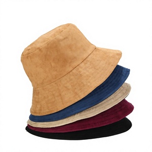Unisex Suede Velvet <b>Bucket</b> <b>Hat</b> <b>Reversible</b> Wide Brim Fisherman Cap Custom Logo Outdoor Sun <b>Hat</b> - Product Image 4