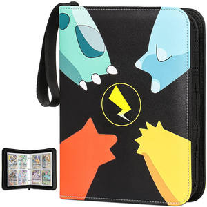 Design personnalisé 4 Pocket pok e mon PU Zipper Flip Book Game Card Storage Book 4 & 9 Pocket Business Card Holder with Sleeves - Product Image 2