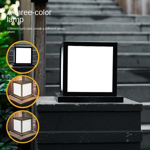 Venta caliente IP65 impermeable LED lámpara de poste cuadrado exterior aluminio y cuerpo de hierro luces de pilar solar para valla de jardín - Product Image 2