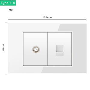 ประเภท 118 สายเคเบิลเครือข่ายติดผนัง ซ็อกเก็ต สวิตช์ แผงสัมผัส กระจก ทีวีบ้าน และคอมพิวเตอร์อเนกประสงค์ - Product Image 6