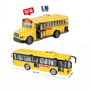儿童公共汽车驾驶玩具轻型音乐公共汽车运输游戏车Opeen门校车玩具
