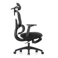 Chaise de bureau ergonomique en tissu avec appui-tête réglable, soutien lombaire fixe, fonction pivotante et commande par poignée - Vente en gros