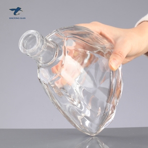 Precio de fábrica estándar americano de cristal de botella de vidrio transparente botella de Brandy con tapa - Product Image 2