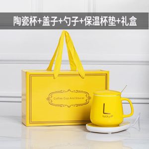 Juego de regalo para el hogar y la Oficina con USB, posavasos de calefacción eléctrica inteligente, taza de café de agua de cerámica termotática, calentador de taza - Product Image 4