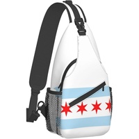 Sac à bandoulière avec drapeau de Chicago, sac à dos patriotique de grande capacité, sac à dos de voyage et de randonnée, sac à bandoulière pour hommes et femmes, personnalisé