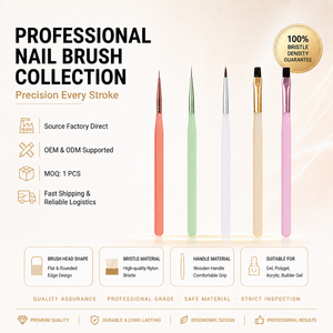 Lot de 5 pinceaux multi-usages pour nail art, poils en nylon souples, sans traces, stylo de dessin, outil de manucure en gros pour salon de beauté - Product Image 3