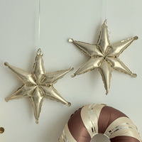 Decoración Navideña, Globo de Aluminio en Forma de Estrella Hexagonal para Colgar en la Pared