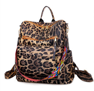 Fashion Designer School <strong>Backpack</strong> Wholesale Women Outdoor Handbag Purse Knapsack PU Leather Sexy <strong>Leopard</strong> Girls <strong>Backpack</strong> - Product Image 1