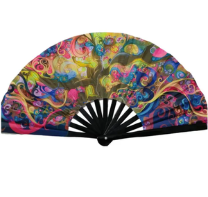 Vibrant Bamboo <b>Hand</b> <b>Fans</b> for Men Folding Colorful Rave <b>Fans</b> Festive Decorative Gifts for Christmas and Party Dancing - Product Image 4
