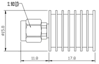 2.92-JR-5W-1 Faux-récepteur coaxial RF, 50 Ohm, connecteur mâle 2.92mm, 5W, faible VSWR, DC-40GHz, dissipateur thermique