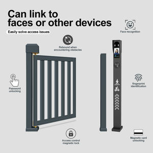 Porte de sécurité pliante automatique de petite entrée de taille personnalisée système de carte à puce porte de canal pour usage commercial de cour d'appartement - Product Image 5