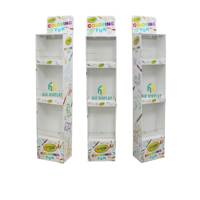 Présentoir de magasin de détail Affichage en papier ondulé Impression personnalisée Snack Food Support de restauration pliable durable pour l'affichage des aliments