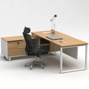 Nuovo stile Boss grande tavolo da ufficio in legno a forma di Computer scrivania da ufficio moderno con armadio