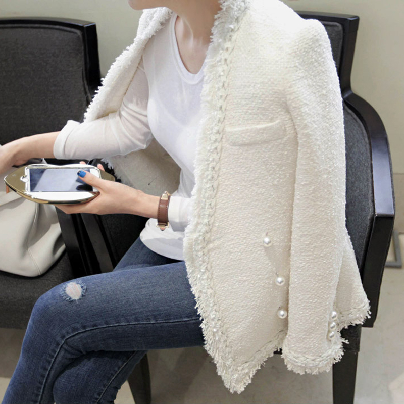 white tweed jacket womens