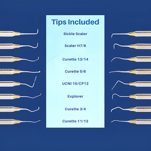 Kit Profesional de Herramientas para Higienista Dental, 10 Piezas, Acero Inoxidable, Set de Examen y Profilaxis, Proveedor Mayorista - Product Image 6