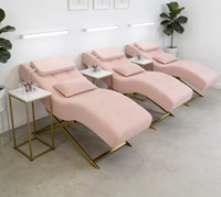 Lit de Cils Ergonomique Pliable et Ajustable en Cuir Courbé de Luxe Moderne pour Salon de Beauté - Vente en Gros