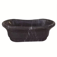Baignoire autoportante en marbre de haute qualité, baignoire en marbre noir et baignoire en pierre sculptée à la main, baignoire en pierre noire
