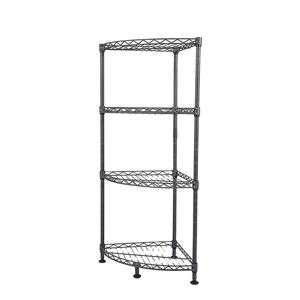 DIY 크롬 메탈 <span class=keywords><strong>4</strong></span>단 코너 수납 선반 와이어 선반 유닛 가정용 - Product Image 1