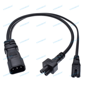 IEC 320 C14 Nam để C5 & C7 Y chia dây điện IEC 320 C14 để C7/C5 Y chia ngắn Power Adapter dây - Product Image 1