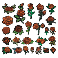 Patch brodé en tissu pour broderie informatique Rose Flower Boutique, pour accessoires vestimentaires spéciaux transfrontaliers, vente en gros