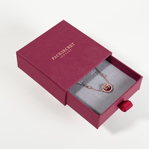 Custom Logo Sliding Drawer Jewelry <b>Box</b> Paper Necklace <b>Gift</b> <b>Box</b> with Sponge Insert Premium Jewelry Packaging <b>Box</b> - Product Image 1