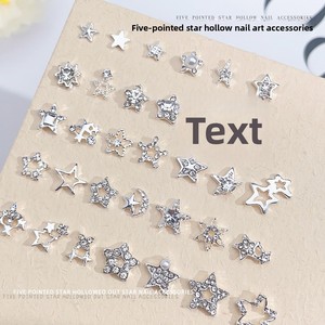 Nouveaux strass pour ongles en alliage ultra-brillant, en forme de pentagramme et d'étoile, incrustés de diamants, accessoires de nail art DIY - Product Image 3