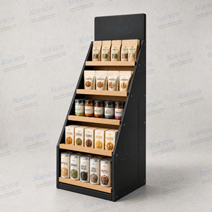 Estante <span class=keywords><strong>de</strong></span> Exhibición <span class=keywords><strong>de</strong></span> Alimentos <span class=keywords><strong>de</strong></span> Madera Comercial Kainice, Estante Inclinado <span class=keywords><strong>de</strong></span> 5 Niveles para Snacks con Letrero Superior para Tiendas <span class=keywords><strong>de</strong></span> Comestibles - Product Image 6