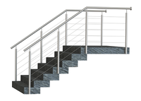 Poteau de garde-corps en câble d'acier inoxydable pour terrasse, escalier, balcon