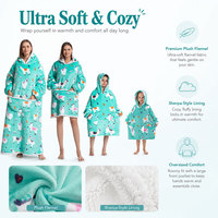 Couverture à capuche portable pour toute la famille, en peluche douce, surdimensionnée, avec motif personnalisé, couverture de canapé paresseux, cadeau d'hiver chaud