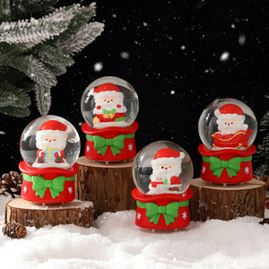 Painted Christmas Ornament Gift Luminous <b>Glowing</b> Mini Resin Crystal <b>Ball</b> for Snowman Holiday Decorations Living Room - Product Image 3