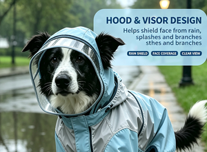 Impermeable para Perros con Visera Transparente, Chaqueta Ajustable a Prueba de Viento para Perros Pequeños y Grandes, para Senderismo al Aire Libre - Product Image 6