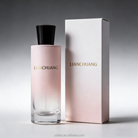 Flacon de parfum en verre dépoli rose dégradé de luxe, cylindre droit, logo personnalisé par estampage à chaud, flacon pulvérisateur cosmétique vide