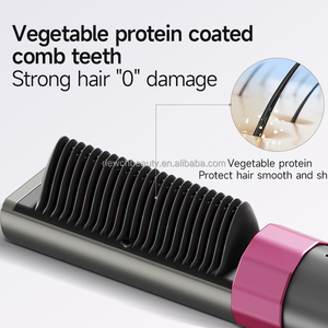<span class=keywords><strong>Brosse</strong></span> à cheveux électrique 2-en-1 portable à vapeur, lisseur et boucleur, avec ions négatifs, chauffage PTC, pour usage domestique et professionnel - Product Image 2