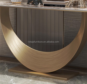 Modern Italy Design <strong>Half</strong> <strong>Moon</strong> <strong>Console</strong> <strong>Tables</strong> Living Room Luxury Gold Entryway <strong>Console</strong> <strong>Table</strong> Hallway Corner Decorative Furniture - Product Image 4