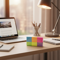 Bloc-notes personnalisé réutilisable auto-adhésif coloré sans résidus en papier offset avec écriture fluide multi-usages