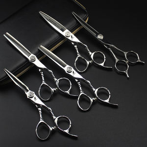 Ciseaux à cheveux de qualité supérieure 6,0 pouces <span class=keywords><strong>FZC</strong></span>, prix d'usine, couleur argent, ciseaux de coiffure en acier inoxydable, ensemble HS-228 - Product Image 2