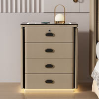 Table de chevet intelligente extensible moderne avec chargeur sans fil, éclairage LED et rangement sécurisé pour chambre, appartement, hôtel, hôpital