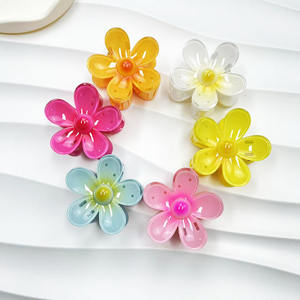 QianJin çiçek saç pençe klipsleri kaymaz saç tokalarım büyük saç yakalamak kelepçeleri kızlar için lastik toka klipler çene tokalarım - Product Image 3