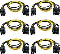 Amangny kabel ekstensi Ekspres PCI 6 Pin jantan ke 8 Pin (6 + 2) jantan PCIe kabel daya adaptor untuk aplikasi elektronik